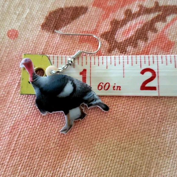 Wild Turkey Earrings. Nature. Bird Country Feather - Picture 5 of 7